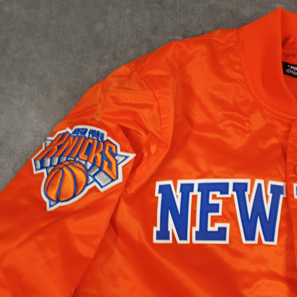 New York Unisex Orange Bomber Jacket Size Large - Picture 5 of 14